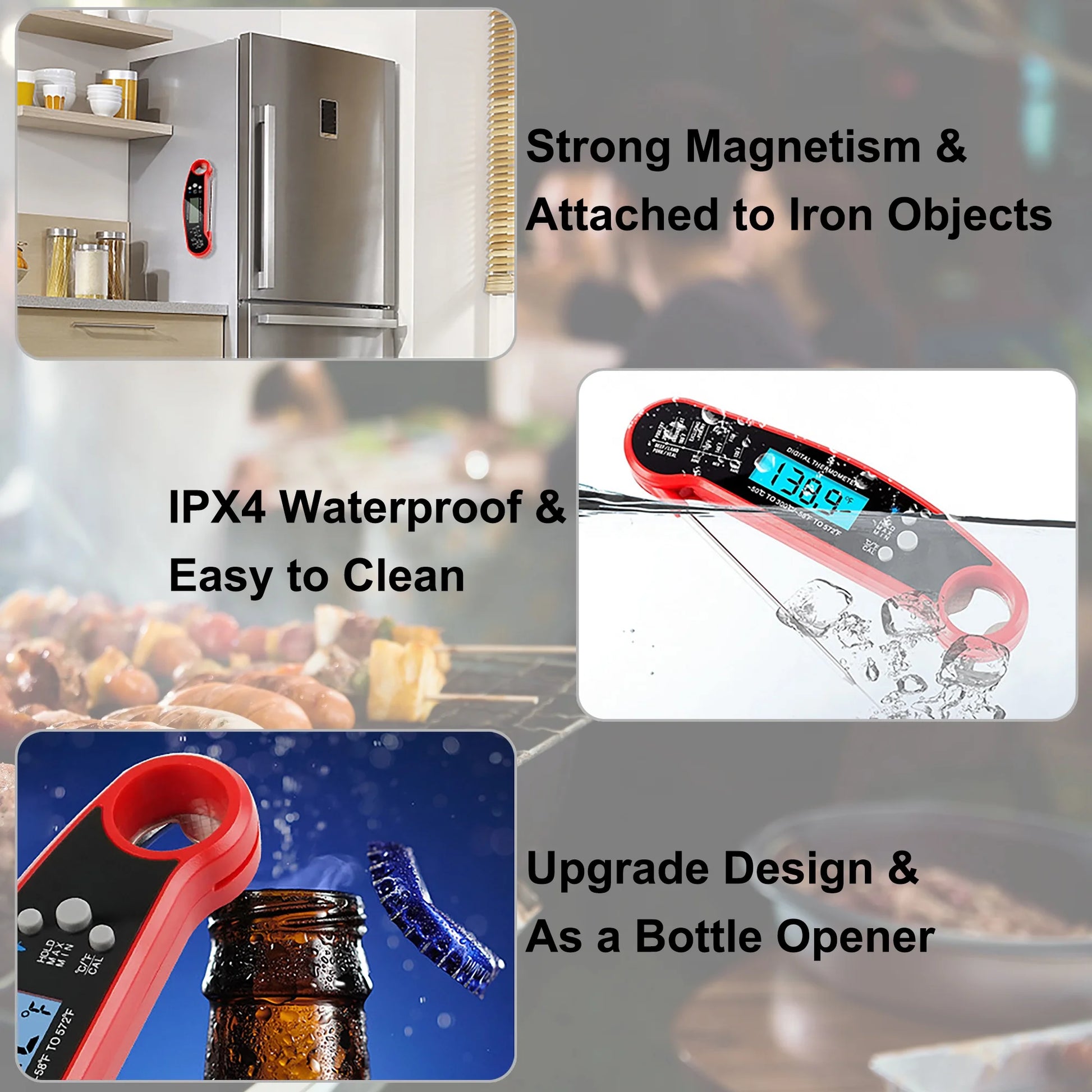 Digital Meat Thermometer Instant Read Food Thermometers for BBQ Grilling Cooking